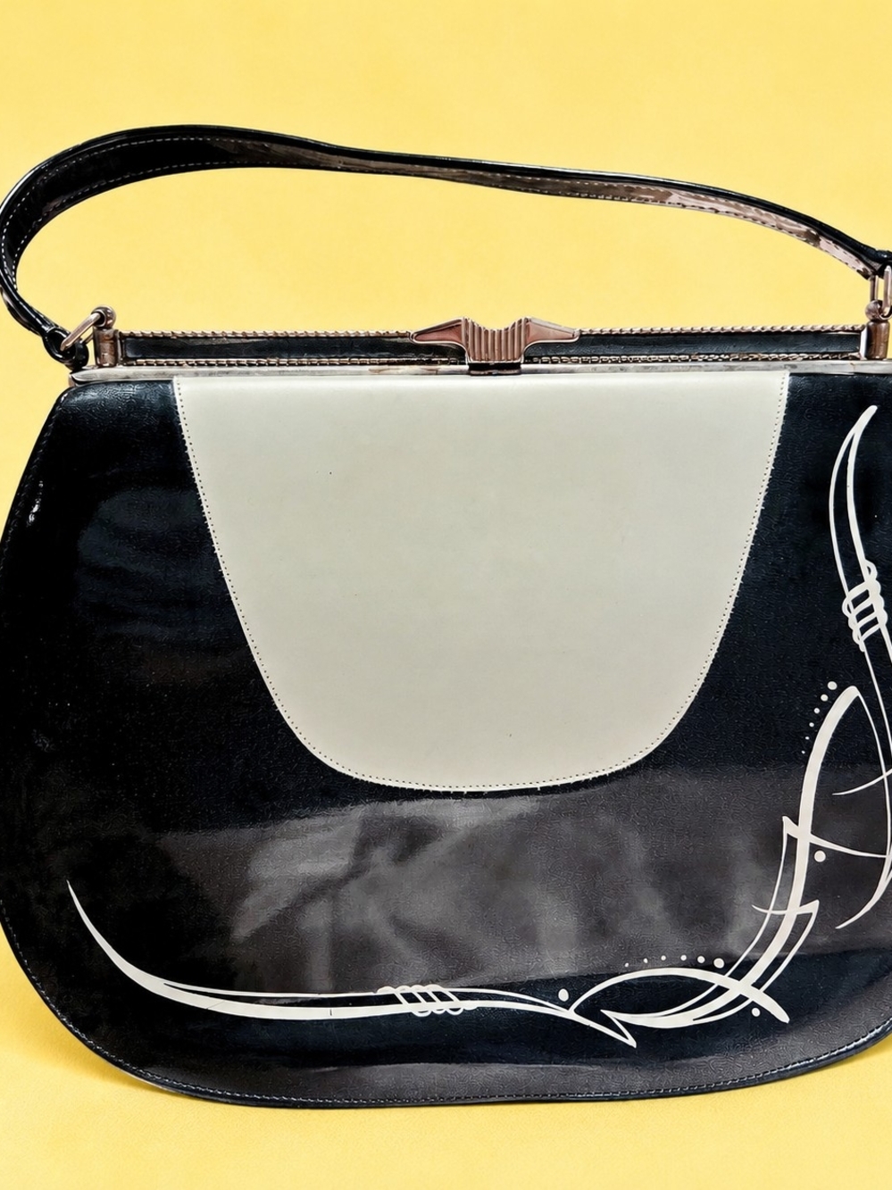 True Vintage Life Stride Navy & White Pinstripe Handbag Pinup Rockabilly